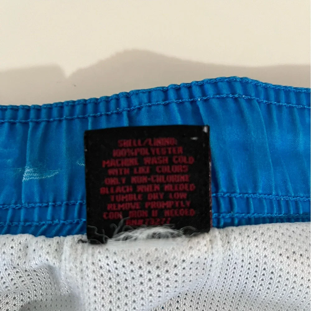 Tony Hawk Blue and Black Board Shorts with Palm Tree Design Medium swim trunks